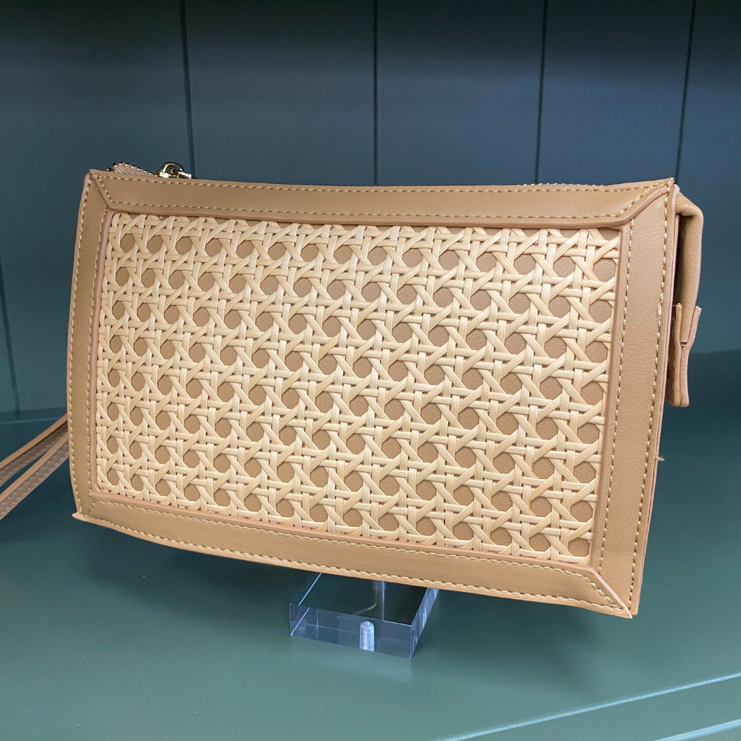 Tan Cane Wristlet