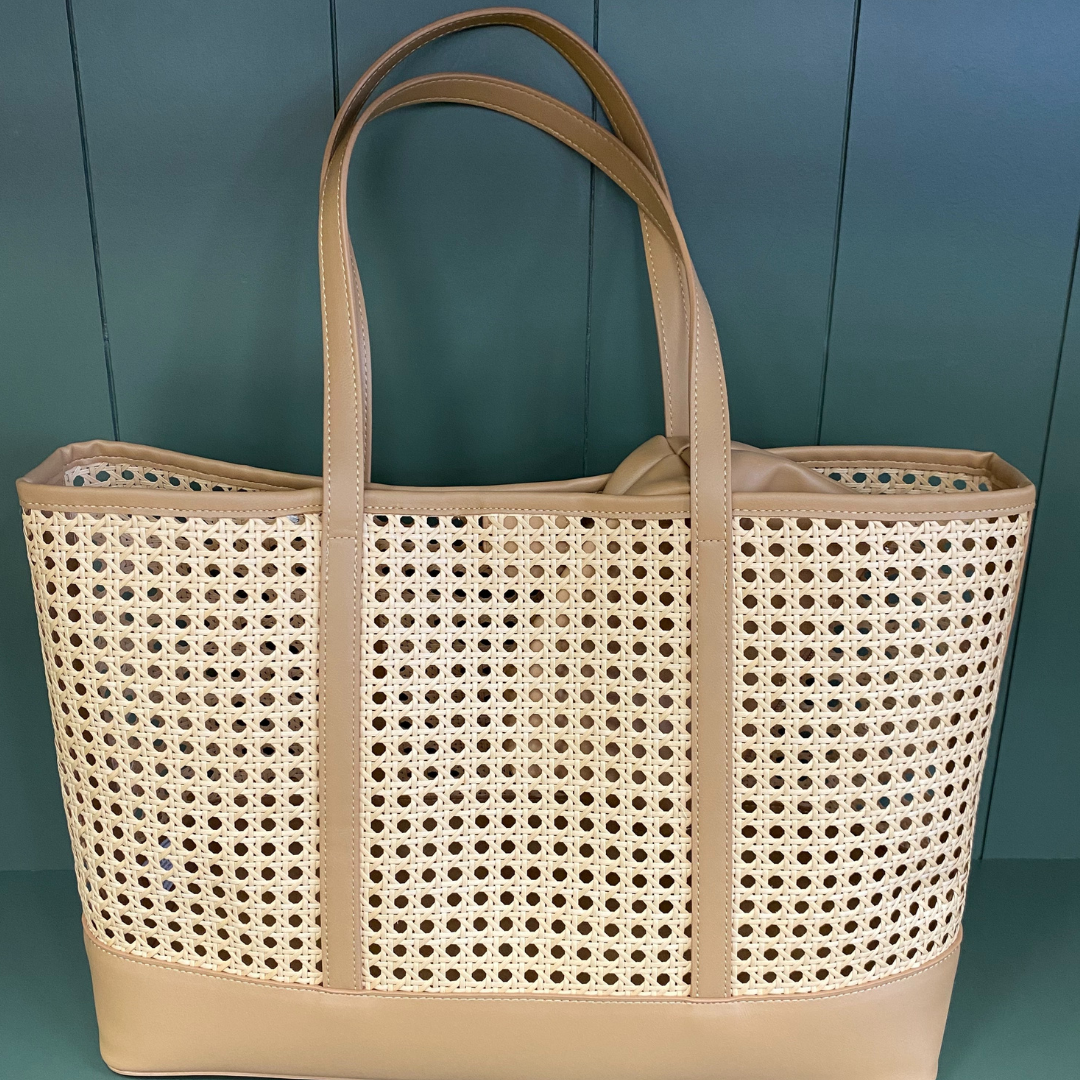 Tan Cane Tote