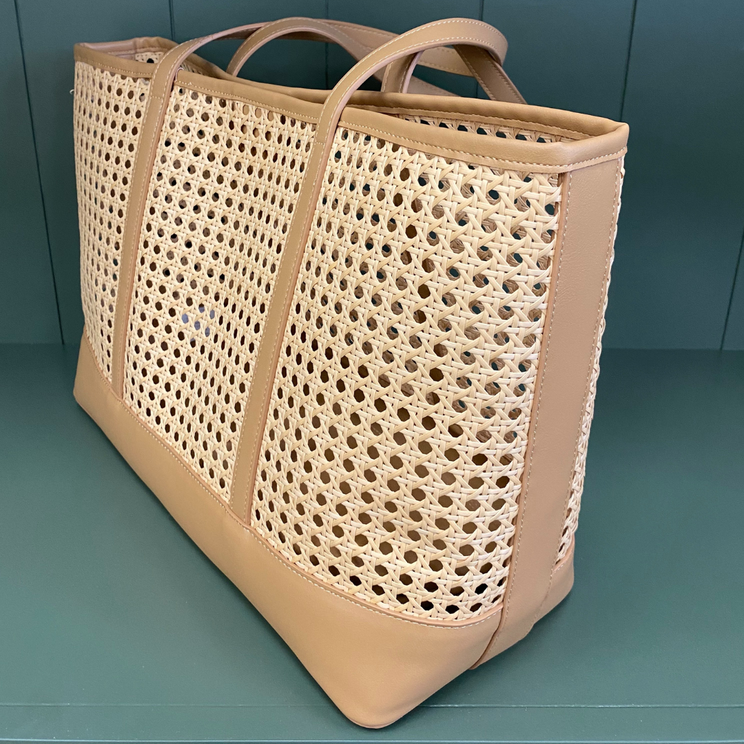 Tan Cane Tote