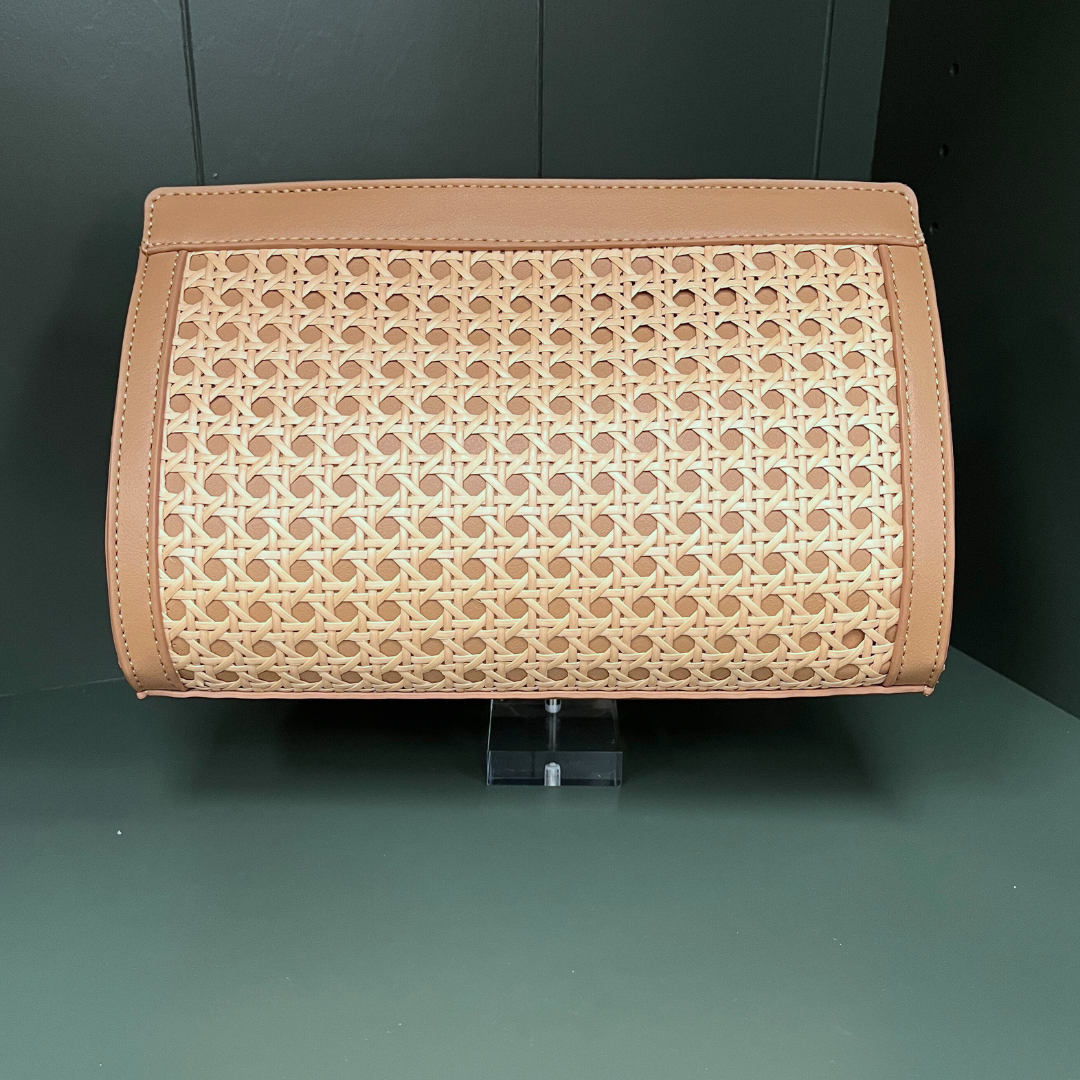 Tan Cane Clutch