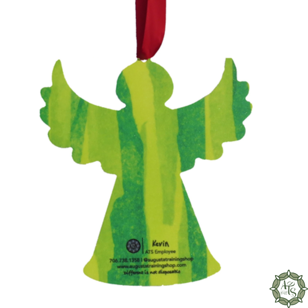 Green Angel Ornament - Wings Out