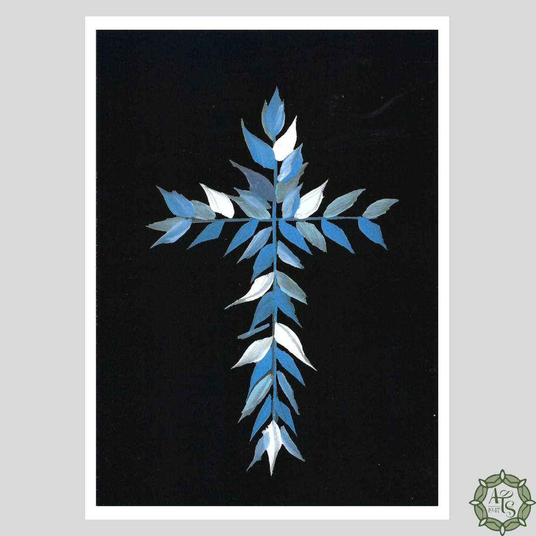 Blue and White Cross Print