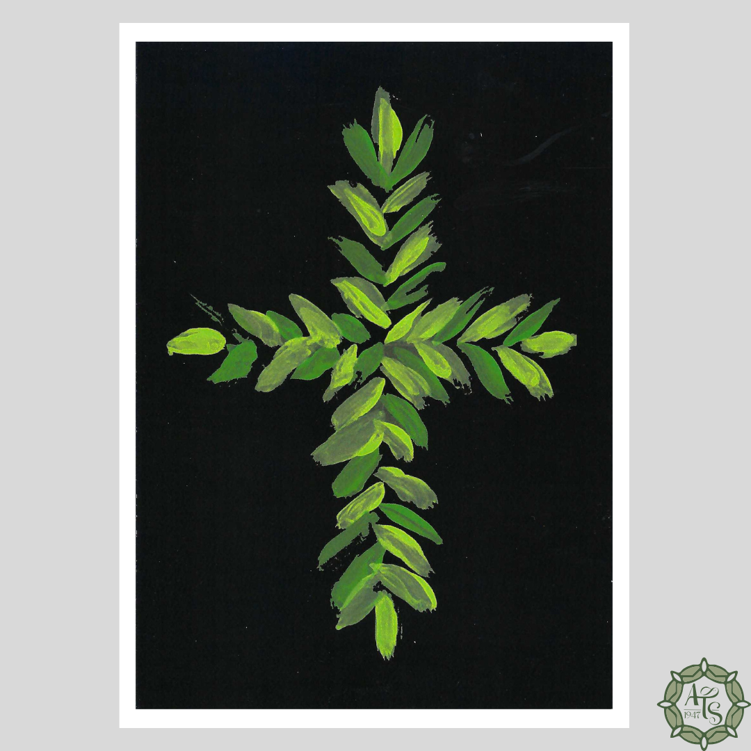 Green on Green Cross Print