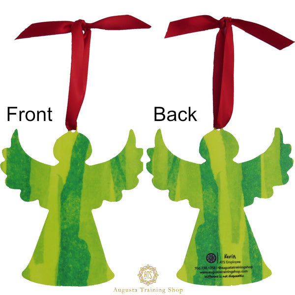 Green Angel Ornament - Wings Out