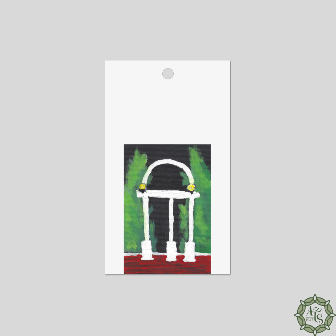 Gift Tag - University of Georgia THE UGA ARCH- WHITE