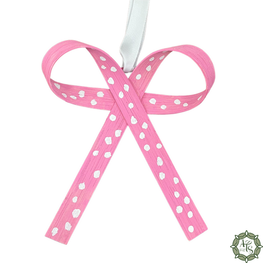 Handmade Bow -  Pink Polkadot