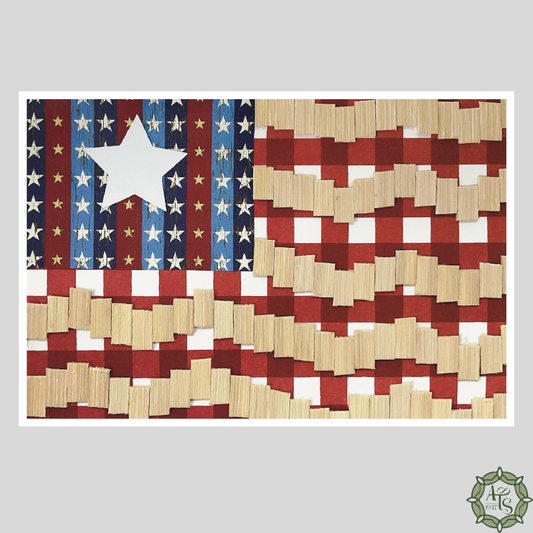 Americana Reed Stars + Gingham Art