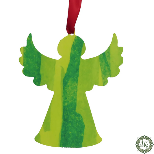 Green Angel Ornament - Wings Out