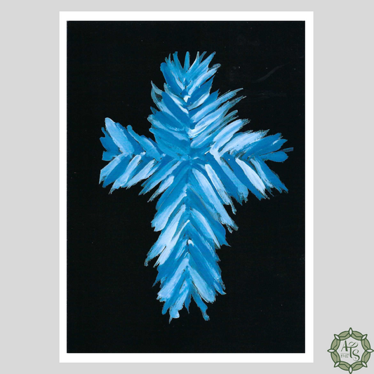 Blue on Blue Cross Print