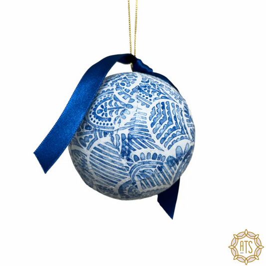 Blue & White Decorative Hanging Ornament - LARGE