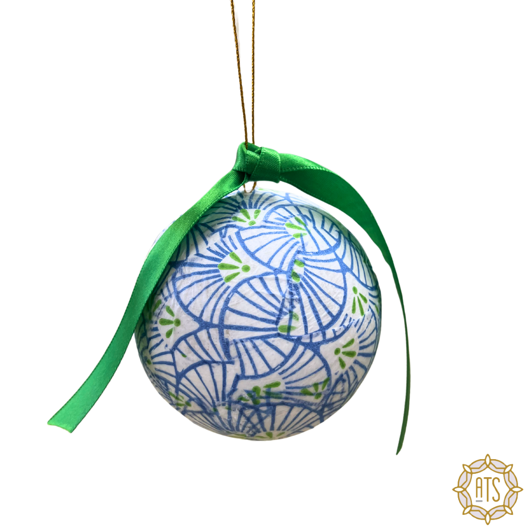 Blue, White, & Green Hanging Ornament- SMALL