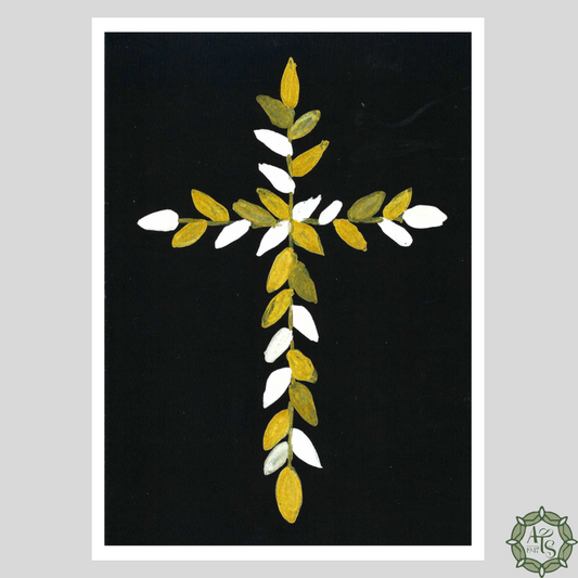 Gold and White Cross Print