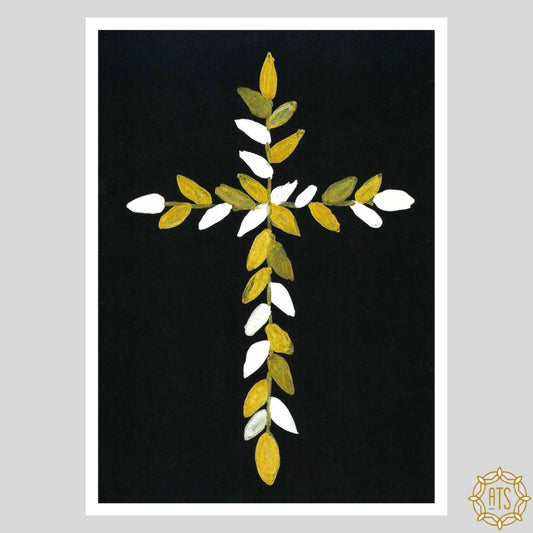 Gold and White Cross Print
