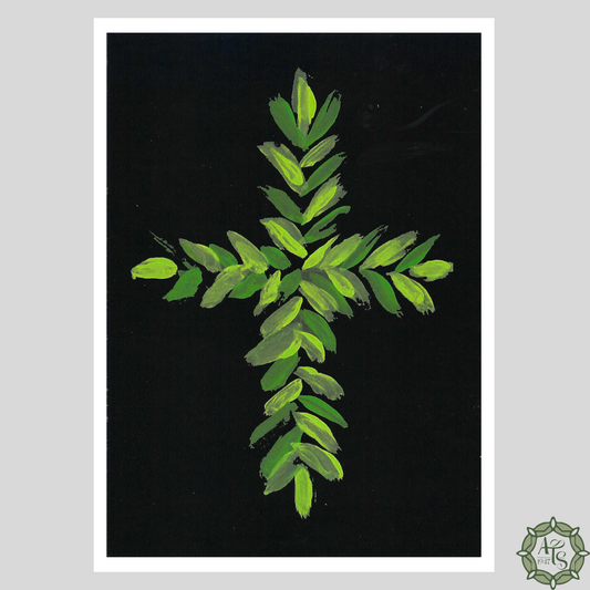 Green on Green Cross Print