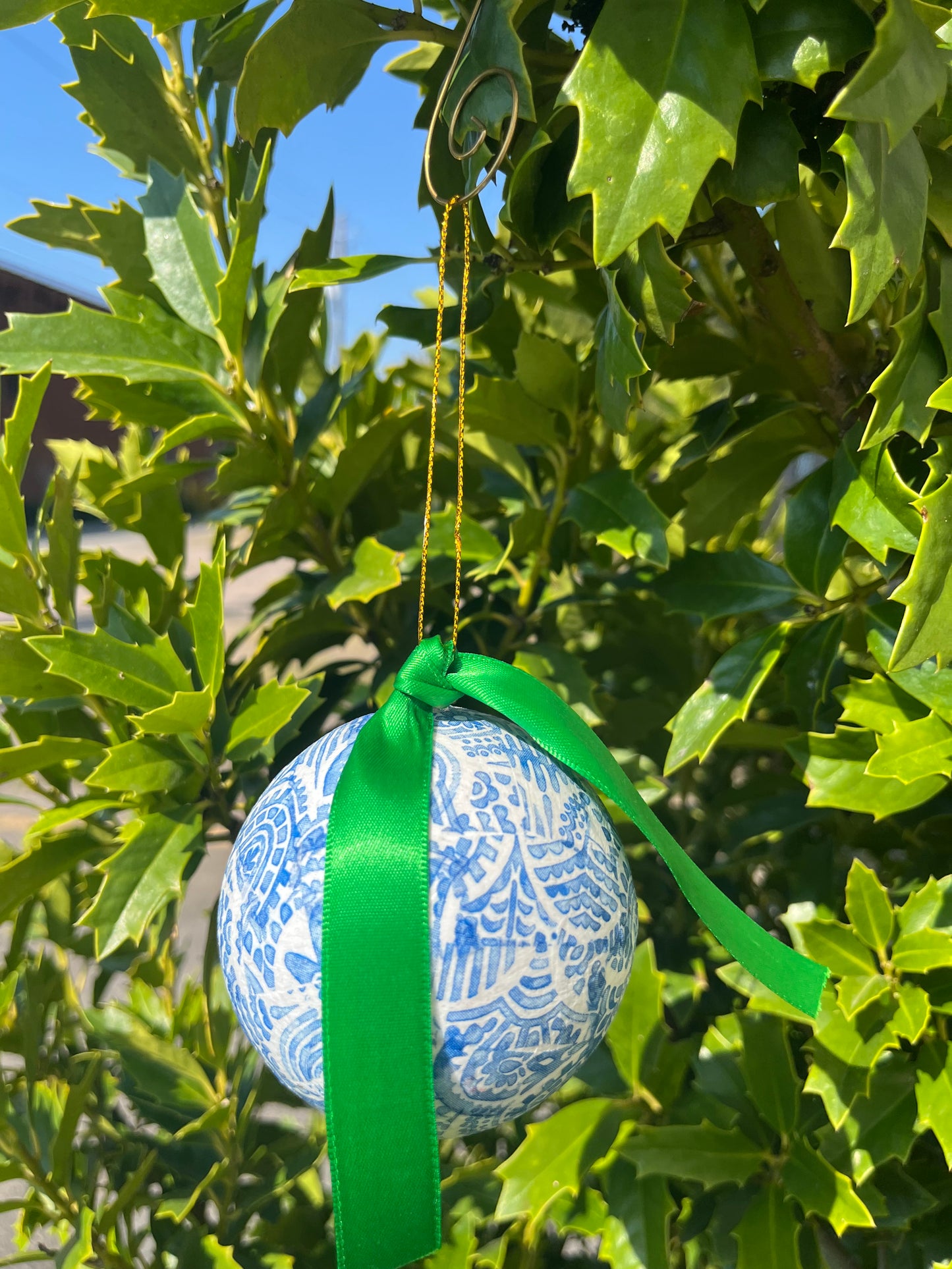 Blue & White Hanging Ornament- SMALL