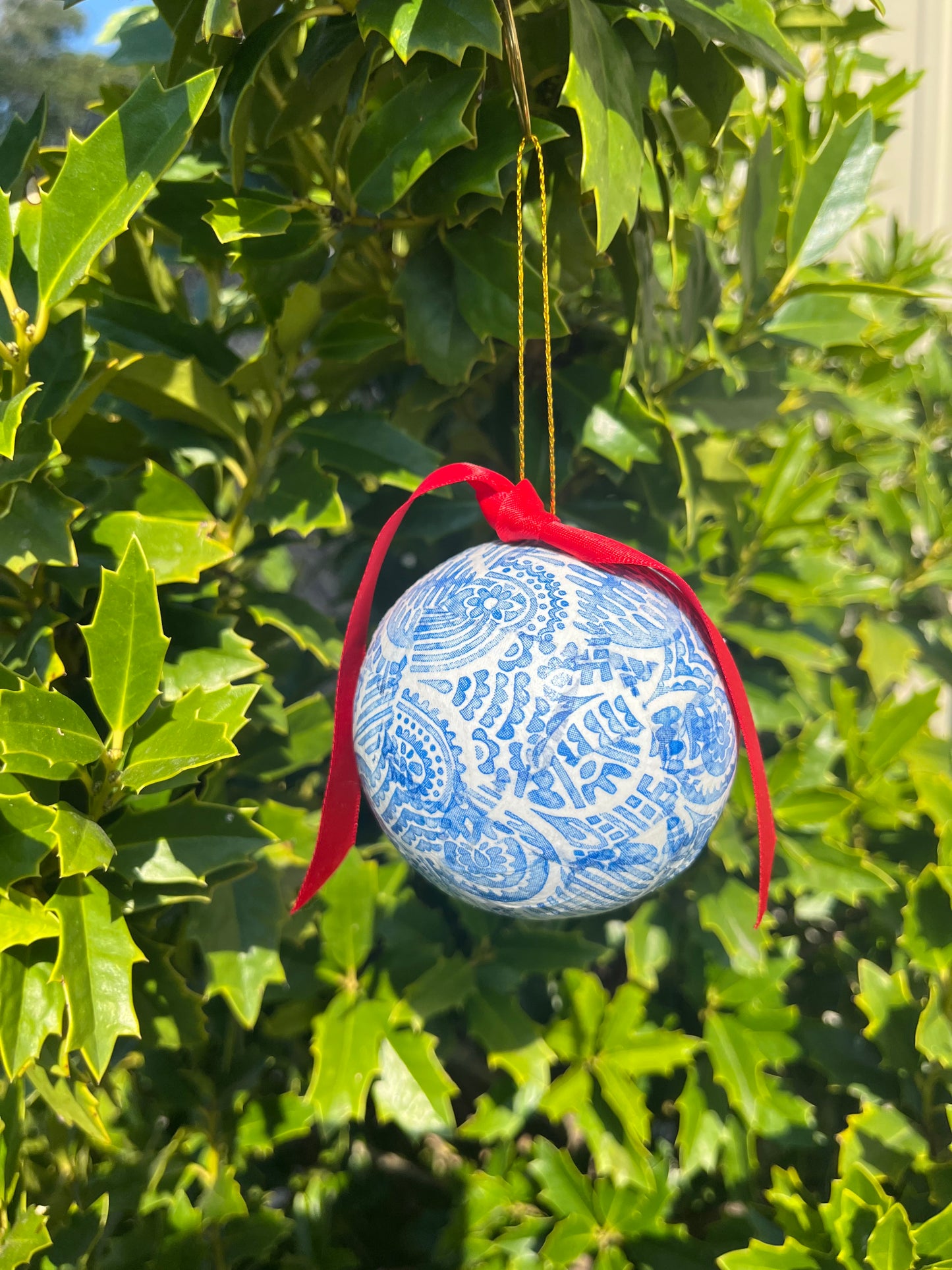 Blue & White Hanging Ornament- SMALL