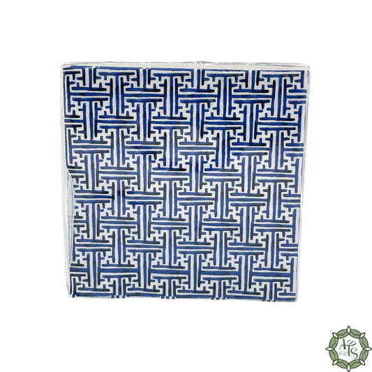 Beverage Napkin - Navy Basketweave