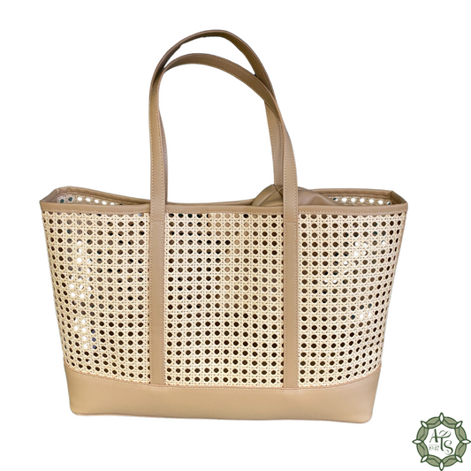 Tan Cane Tote