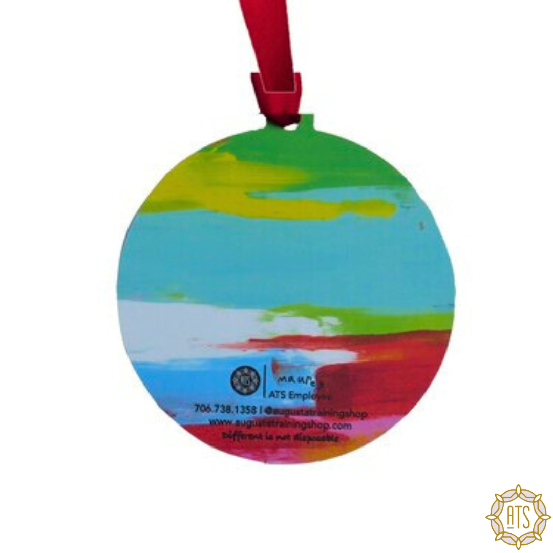 Turquoise-Red Ball Ornament