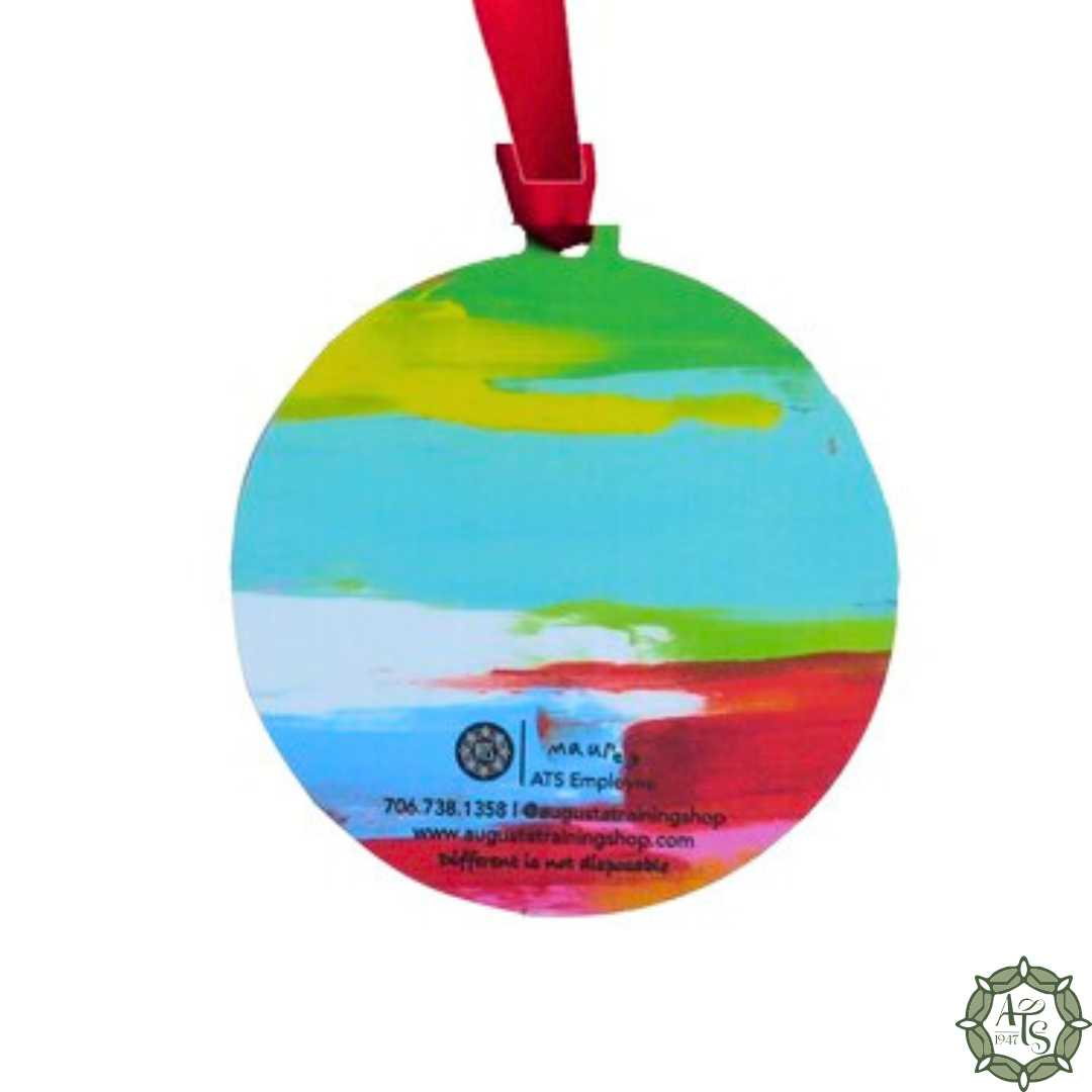Turquoise-Red Ball Ornament
