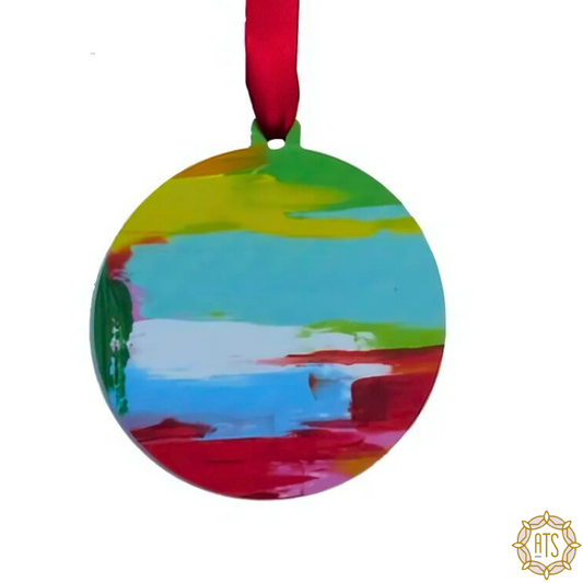 Turquoise-Red Ball Ornament