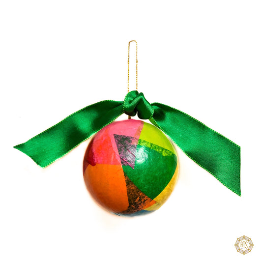 Decoupage Multi-Color Ball Ornament